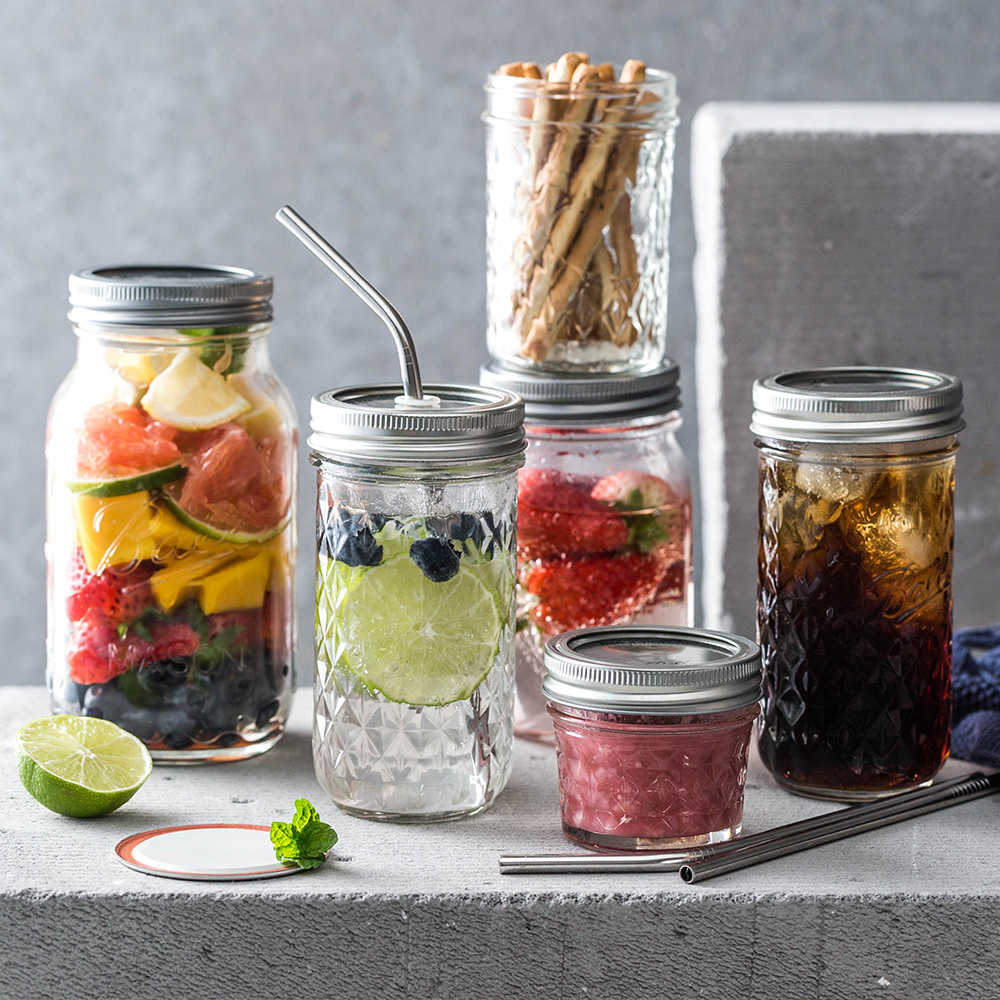 Buy （bulk buy）【Full house】2pcs Mason Jar with 2 Lids glass bottle Ideal