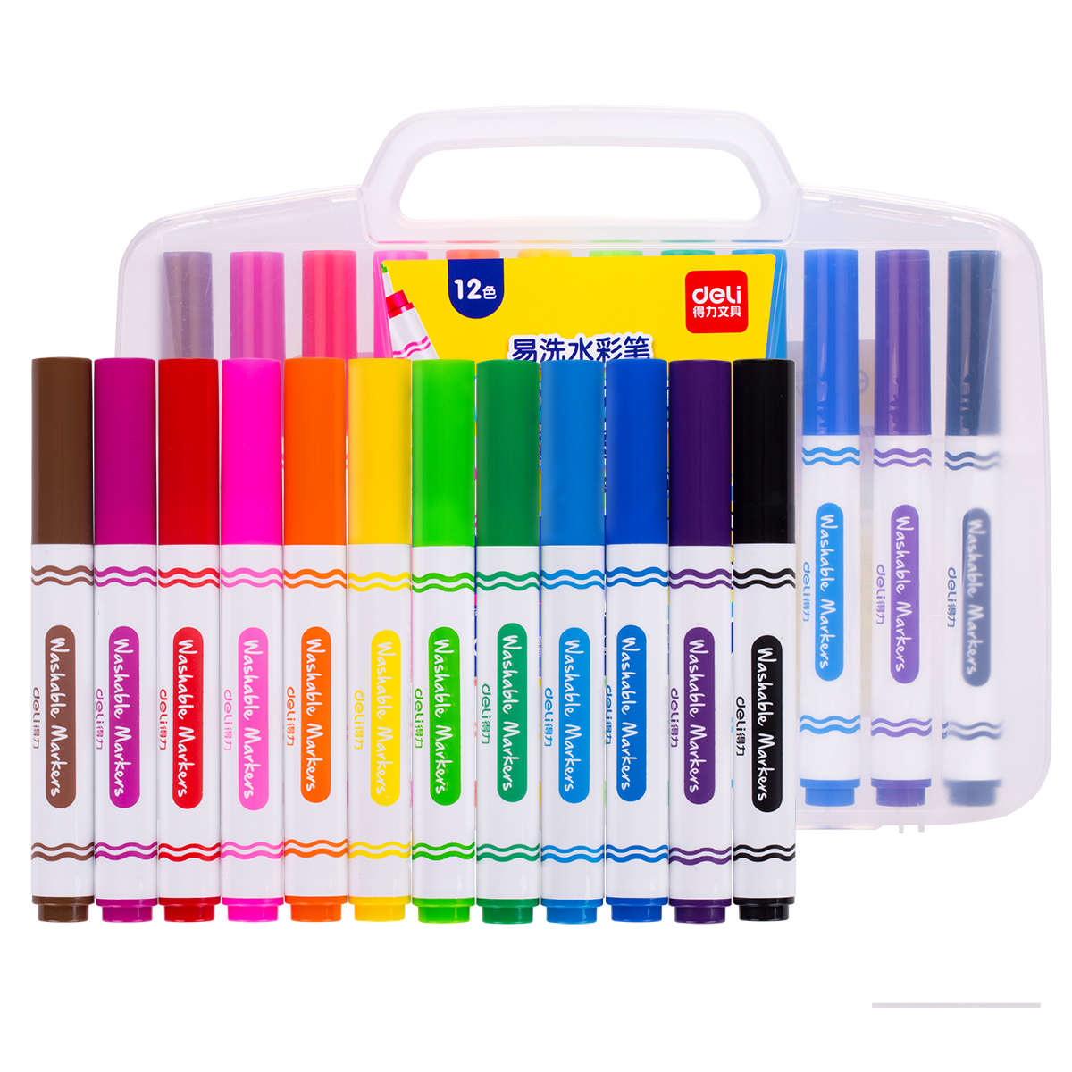 Buy Deli 70669, 12 colors, watercolor pen, washable crayons, kindergarten drawing crayons