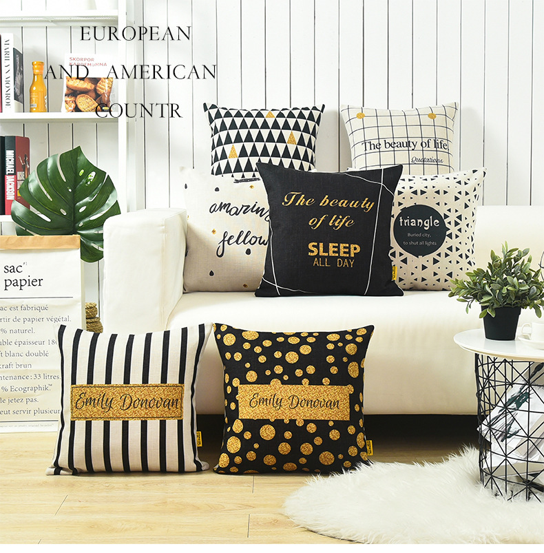 Buy Nordic Thickened Cotton Hemp Pillow Cushion Office Waist Sofa