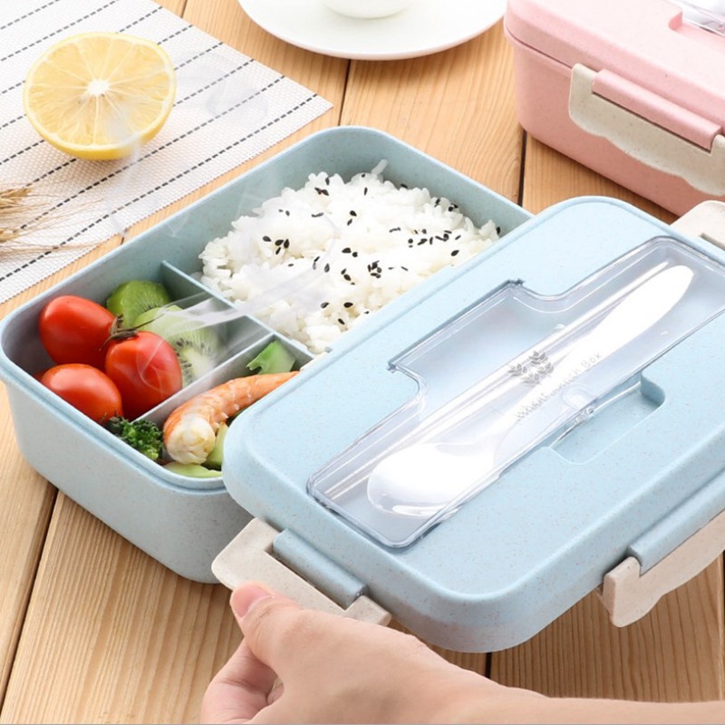 Buy Wheat Straw Lunch Box Korean Style Microwave Bento Food Container