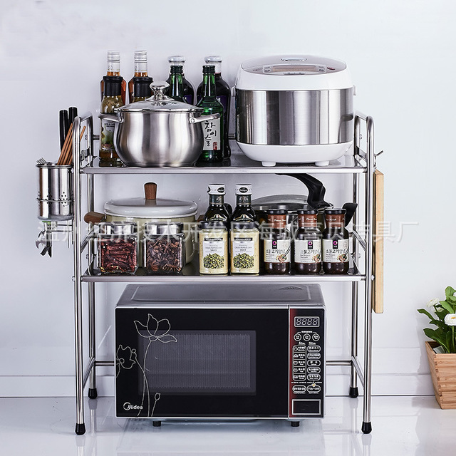 Buy Stainless Steel Kitchen Shelf Microwave Oven Oven Shelf Receives Storage Shelf Spice Rack Knife Rack Articles Landing On Ezbuy Sg