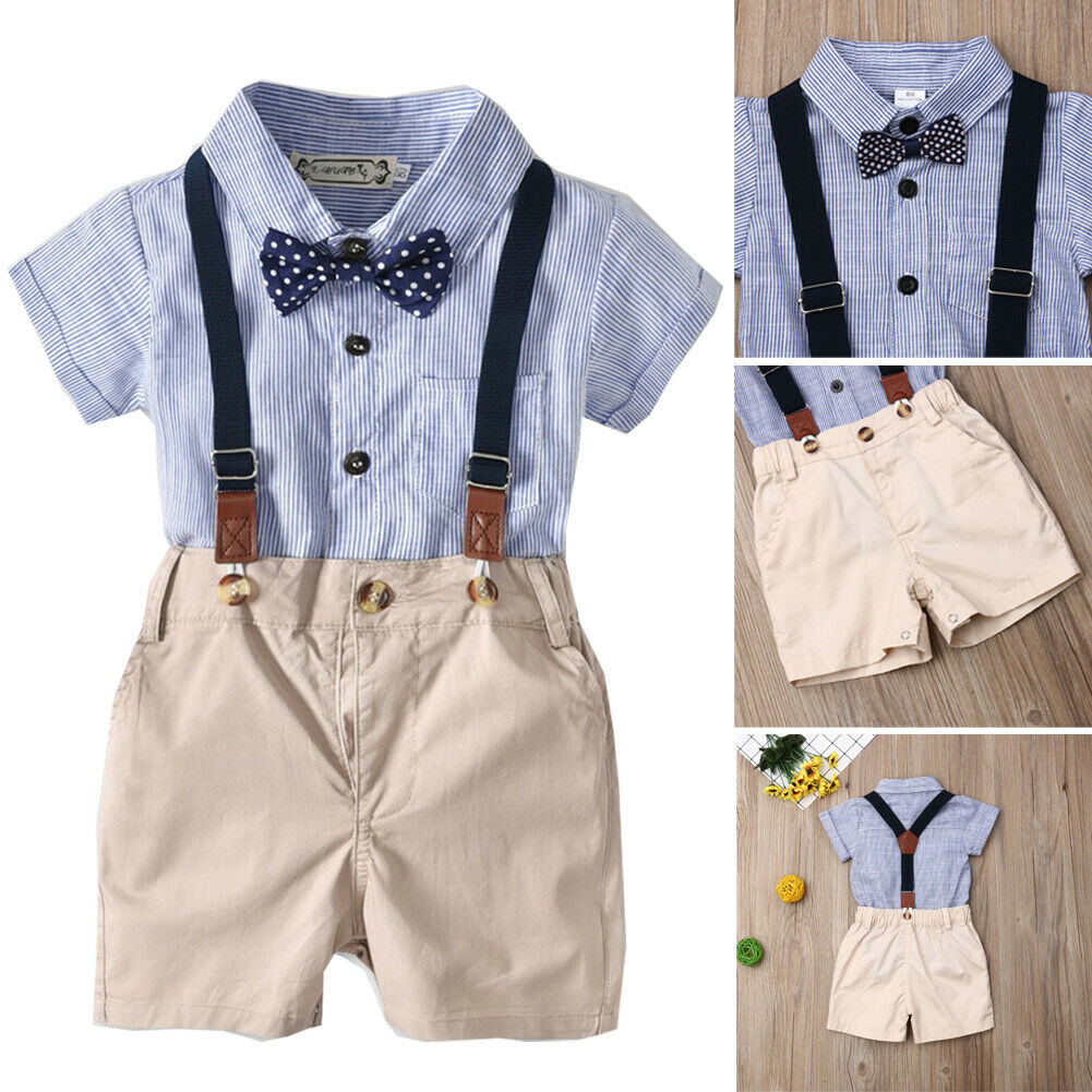Buy Newborn Baby Boy Gentleman Clothes Formal Party Romper Bib Shorts