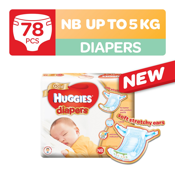 Buy [Single 78 Per Pack] Huggies Gold Diapers New Born NB78 (0 5kg) on ezbuy SG