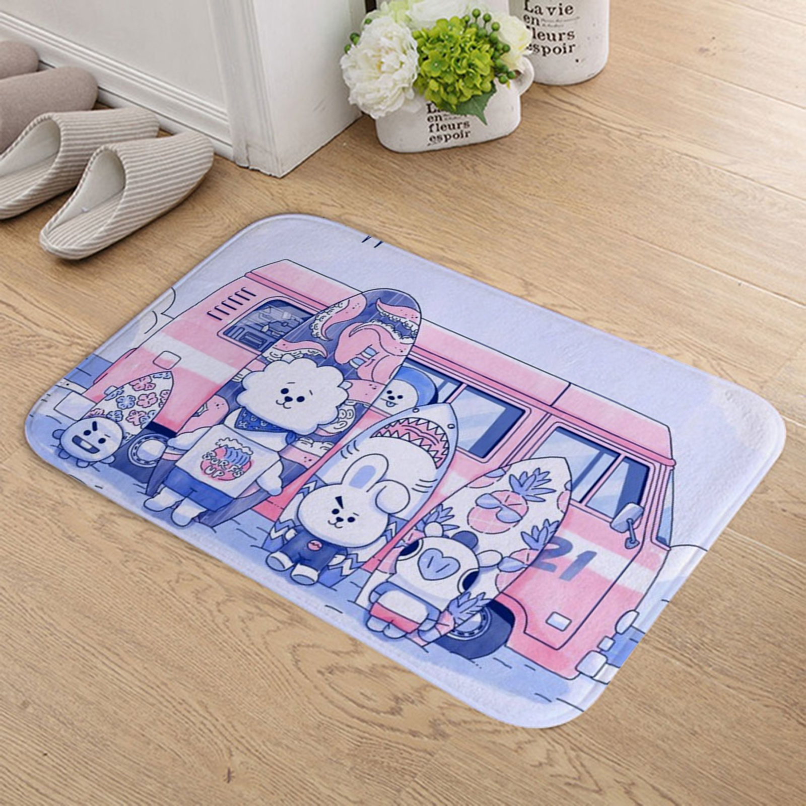 Buy K-Pop Fashion BTS Bangtan Boys BT21 Anti-slip Aat Welcome Door Mat ...