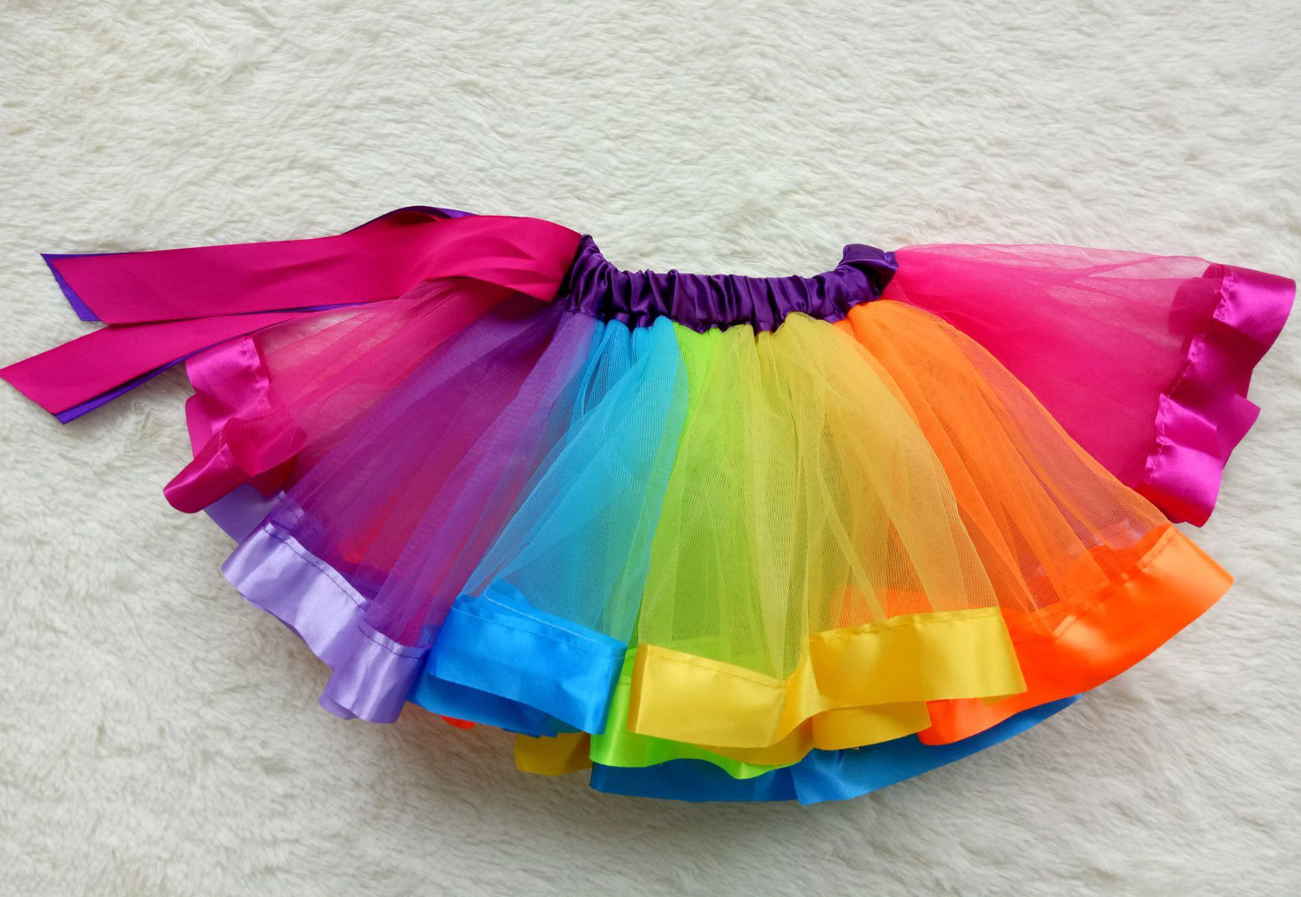Buy Girl Rainbow dance skirt half skirt children dance skirt Tutu