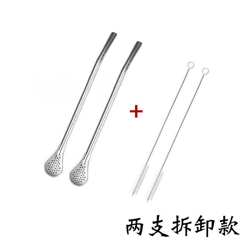 Buy 304 stainless steel straw spoon twouse creative coffee mixing