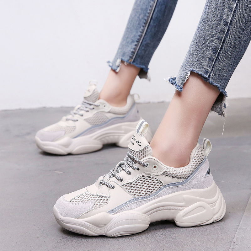 Buy Mother muffin bottom Korean Style sneakers small white shoes net ...