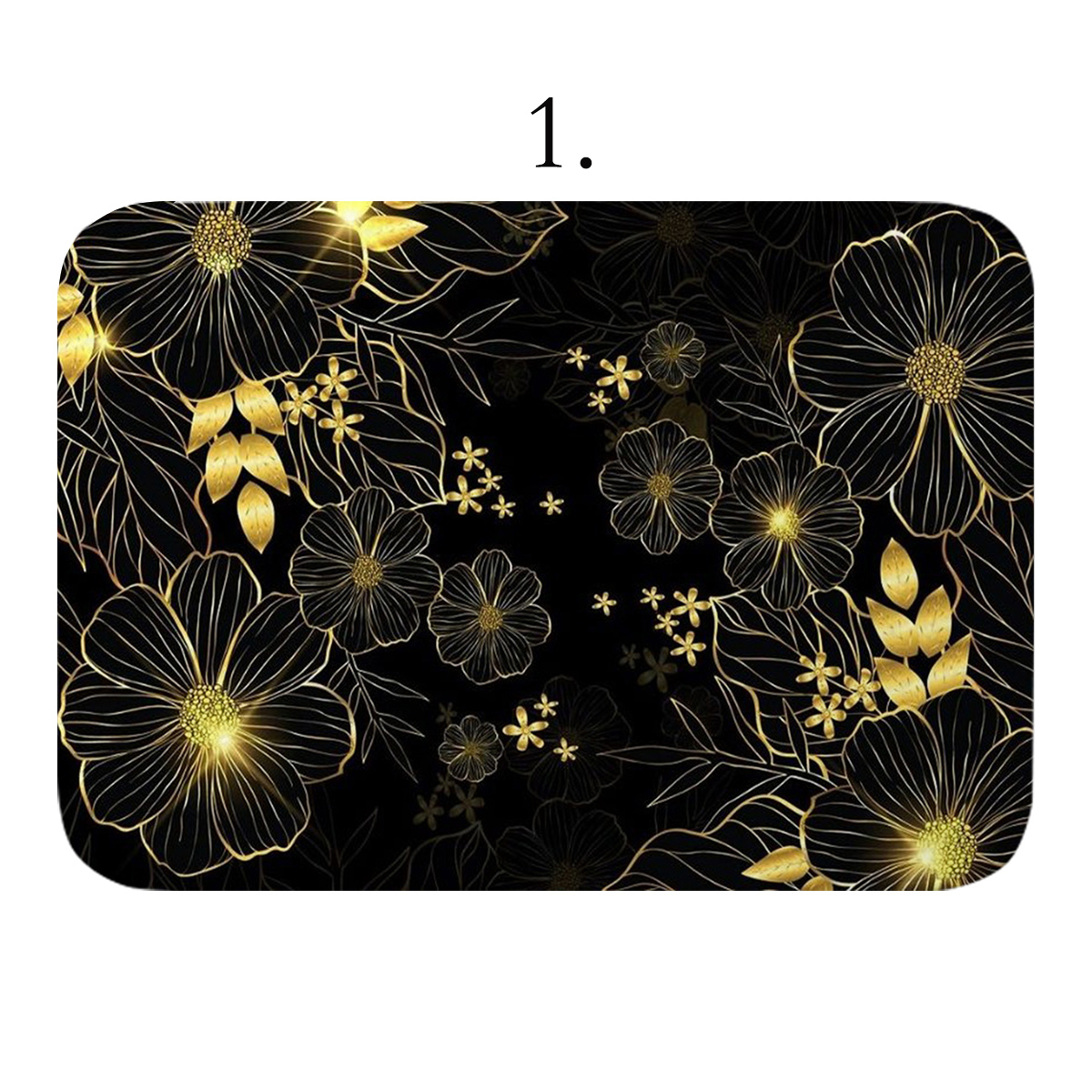 Buy Latest Black Gold (Not Hot stamping)Door Mat Black And Gold Glitter