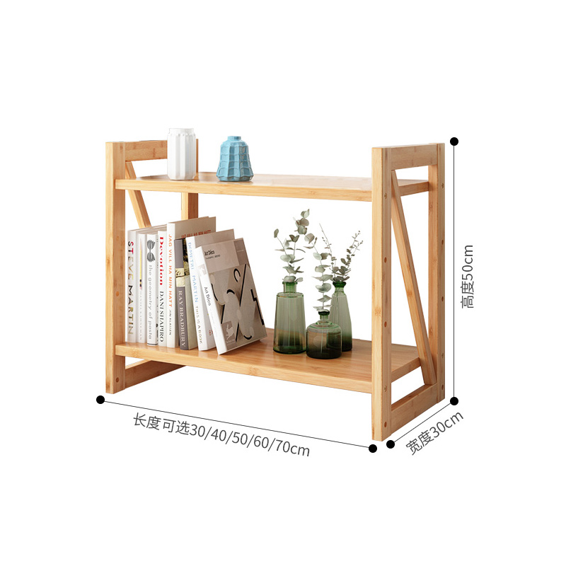 Buy Two Story Tabletop Bamboo Bookshelf Rack Bamboo Wood Office
