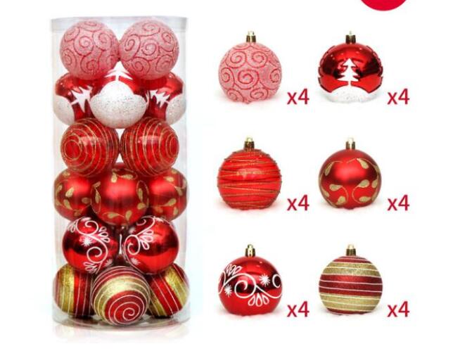 Buy 24 pcs Christmas ball bright ball 6cm2 4PCS painted ball package ...