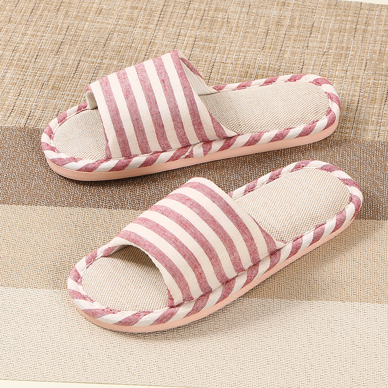 Buy Spring home linen Slippers female summer lovers cotton linen ...