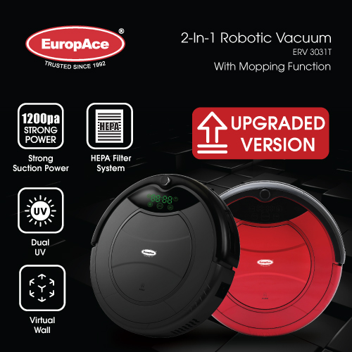 Buy *New Upgraded Model* EuropAce ERV 3031T Robotic Vacuum Cleaner (Wet