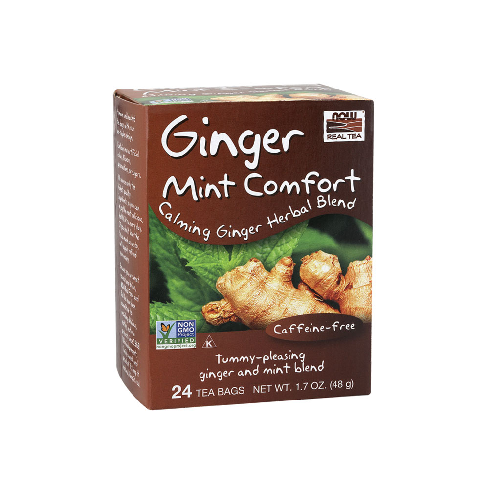 Buy Now Foods, Ginger Mint Comfort Tea, 24 Tea Bags, 1.7 oz (48 g) on